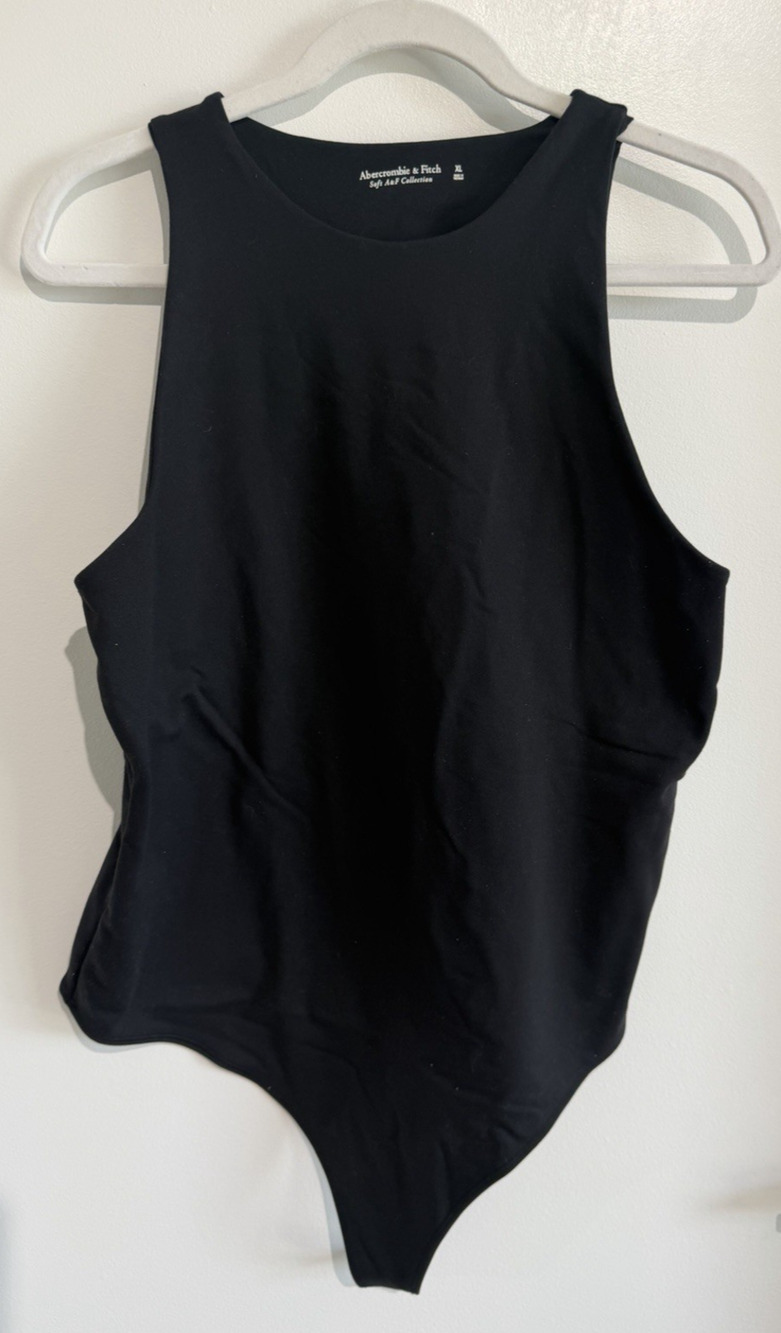 Abercrombie & Fitch Soft Collection Women XL Black Sleeveless Cutout Bodysuit